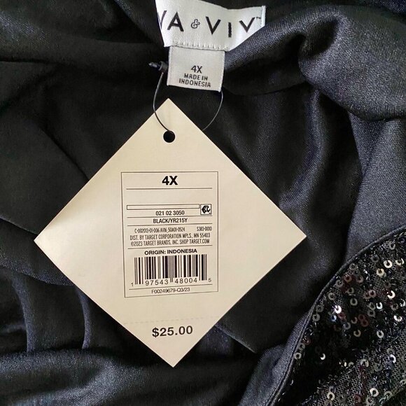 Ava & Viv Women's Sequin Tank Top 4X Black Shimmer Sleeveless Plus Size NEW NWT - Picture 6 of 10